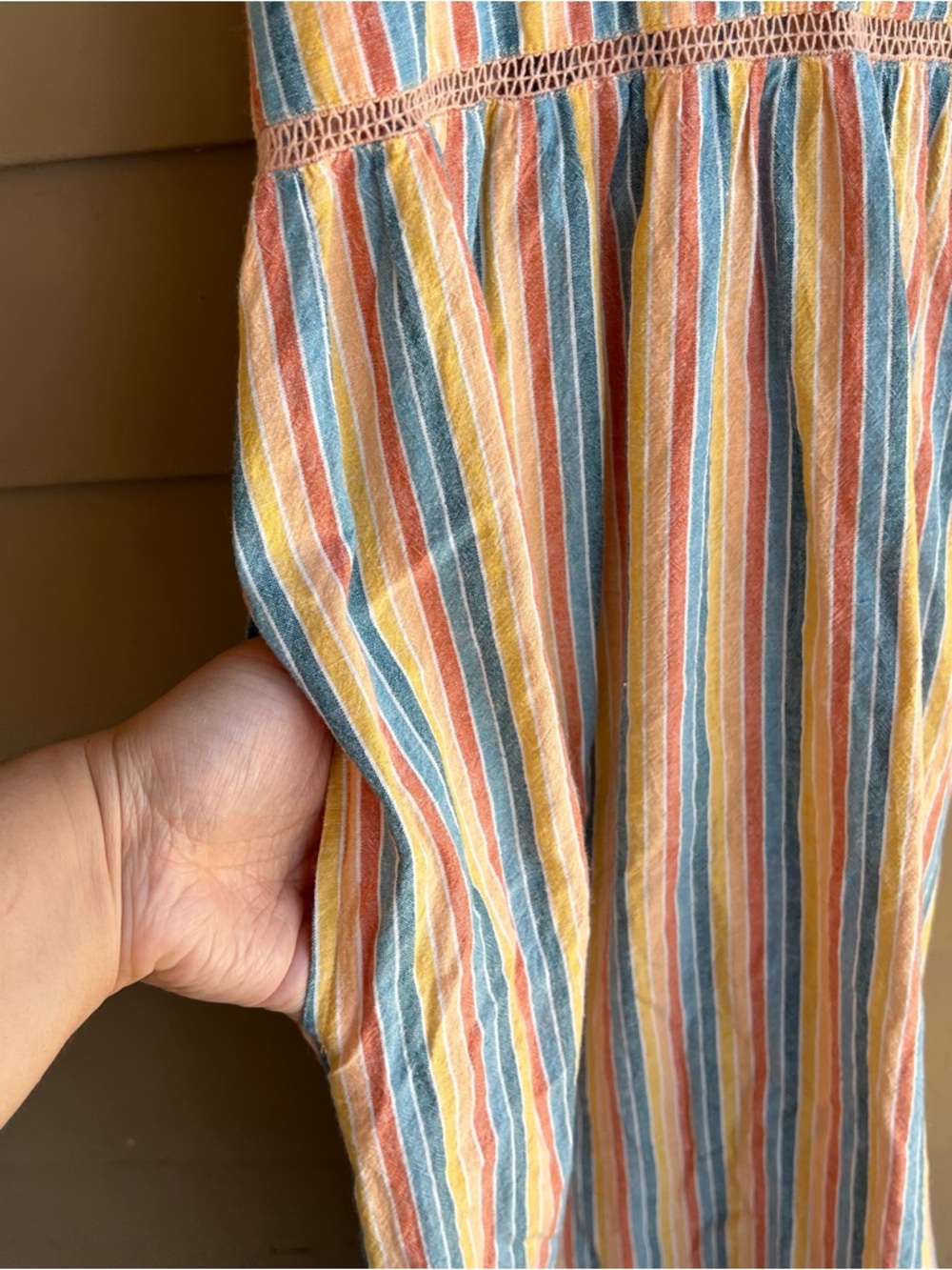 Roxy New Silver Light Striped Maxi Dress Sz M - Picture 5 of 10